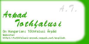 arpad tothfalusi business card